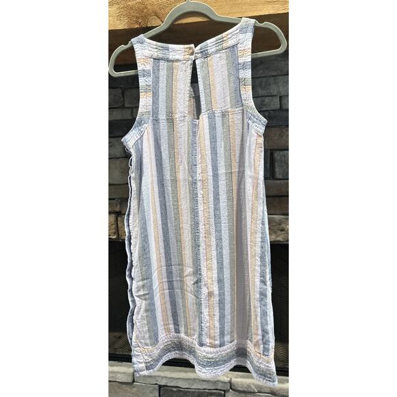 Women’s For Cynthia Striped Linen Blend Sleeveless Dress Size M *A3 - Picture 4 of 4
